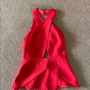 BCBG Maxazria High Neck, Cutout Top